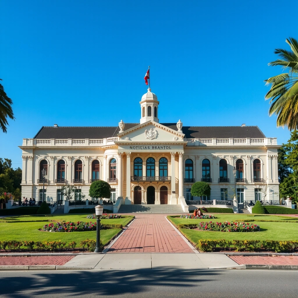 Palácio do Planalto em Brasília com bandeira brasileira